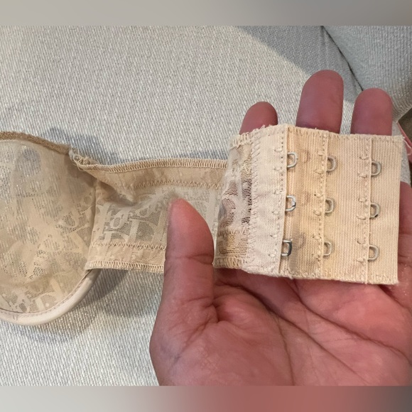 Dior Sheer Nude Mesh Monogram Strapless Bra . - Picture 4 of 9